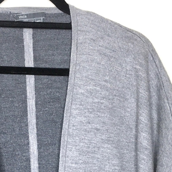 Vince Double Face Wool Blend Poncho Gray - Picture 10 of 11